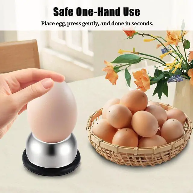 Alt view image 5 of 6 - Egg Piercer for Raw Eggs, Stainless Steel Needle Egg Punch Tool with Black Anti-Slip Base to Get Good Hard Boiled Eggs for Home and Commercial Kitchen Use
