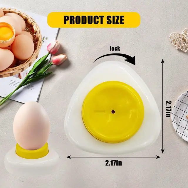 Alt view image 2 of 6 - 2PCS Egg Piercer for Hard Boiled Eggs Magnetic Egg Hole Puncher with Stainless Steel Needle and Durable Plastic Base, for Home Kitchen & Food Service Use (White Yellow)