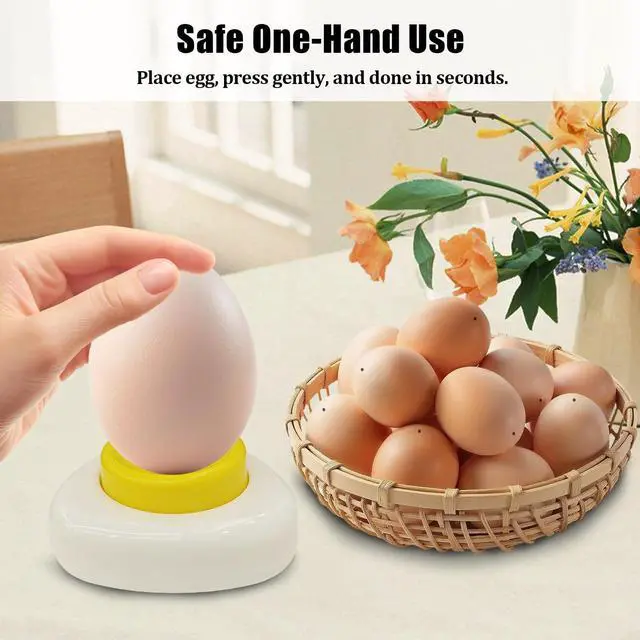 Alt view image 5 of 6 - 2PCS Egg Piercer for Hard Boiled Eggs Magnetic Egg Hole Puncher with Stainless Steel Needle and Durable Plastic Base, for Home Kitchen & Food Service Use (White Yellow)