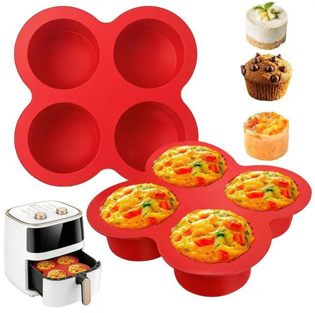 Main image of Silicone Egg Bite Molds 2 Pack Air Fryer Muffin Baking Pans Nonstick Silicone Muffin Trays for Baking Mini Muffins Eggs Bites Tart Mini Cupcake Brownie Quiche