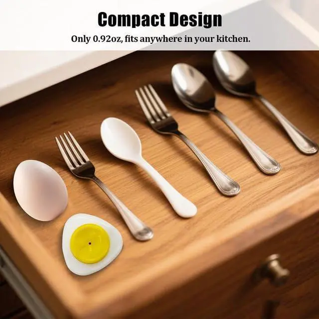 Alt view image 6 of 6 - 2PCS Egg Piercer for Hard Boiled Eggs Magnetic Egg Hole Puncher with Stainless Steel Needle and Durable Plastic Base, for Home Kitchen & Food Service Use (White Yellow)