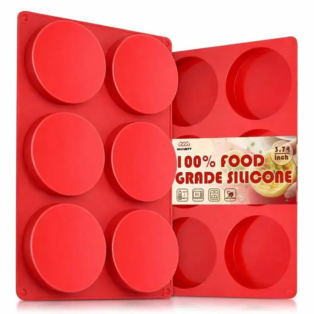 Main image of 2Pcs Muffin Top Pans 12-Cavitiy Round Silicone Egg Molds for Baking