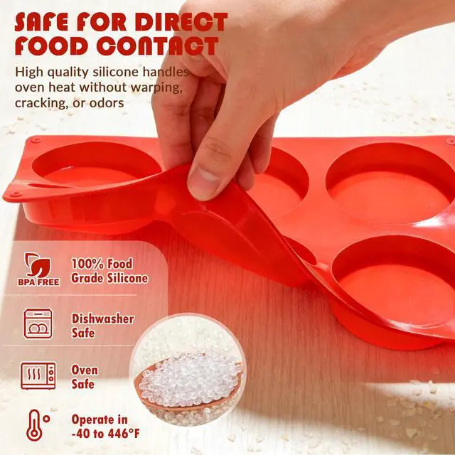 Alt view image 3 of 7 - 2Pcs Muffin Top Pans 12-Cavitiy Round Silicone Egg Molds for Baking