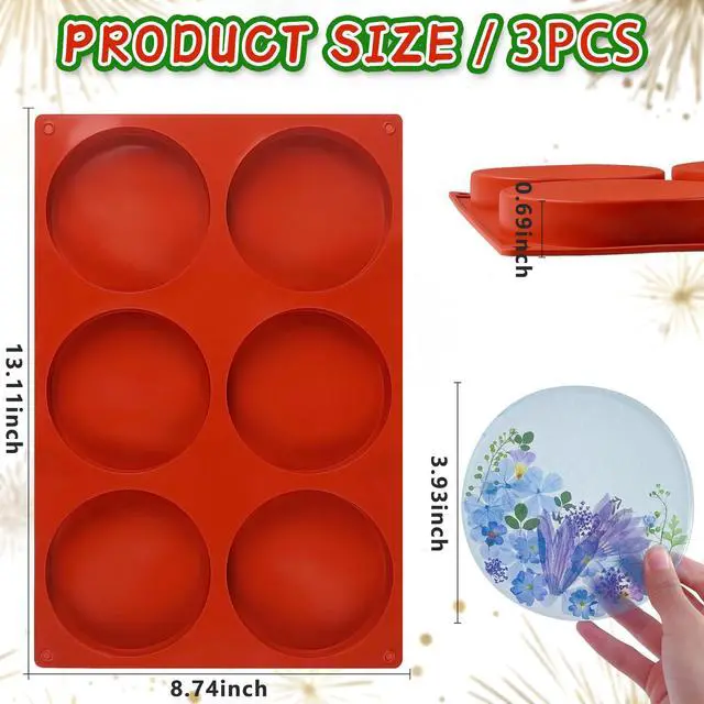 Alt view image 2 of 7 - 4Inch Round Silicone Mold for Baking, 3Pcs Silicone Muffin Top Pans for Baking Muffin Top, Whoopie Pie, Sandwiches, Hamburger (3Pcs(0.78Inch Deep))