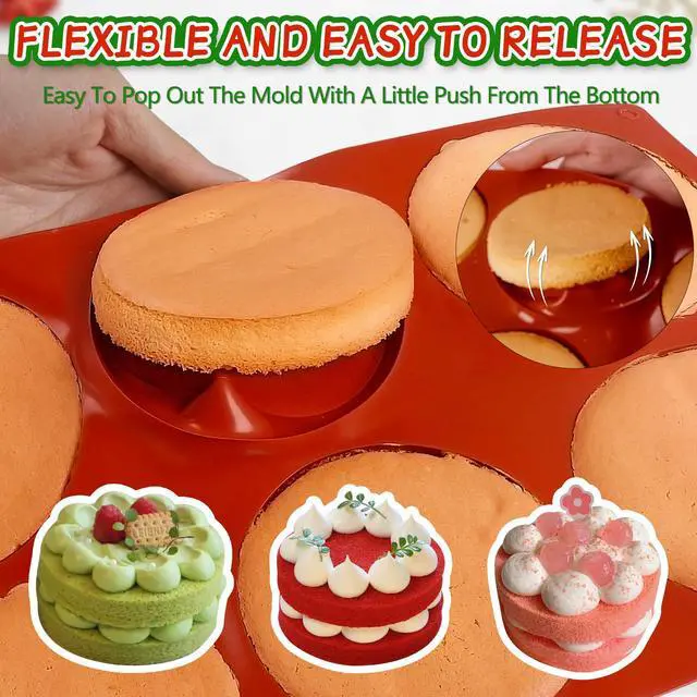 Alt view image 3 of 7 - 4Inch Round Silicone Mold for Baking, 3Pcs Silicone Muffin Top Pans for Baking Muffin Top, Whoopie Pie, Sandwiches, Hamburger (3Pcs(0.78Inch Deep))