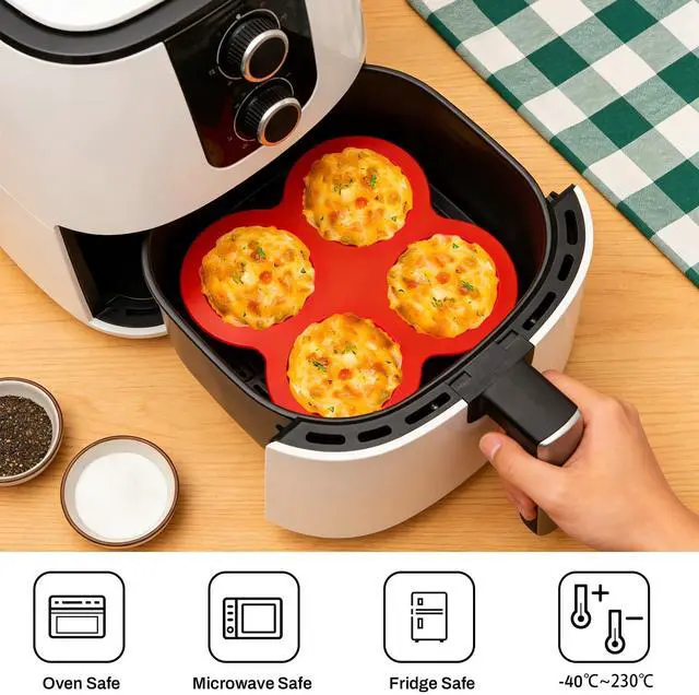 Alt view image 2 of 7 - Air Fryer Silicone Egg Molds Silicone Egg Bite Molds Air Fryer Muffin Pan