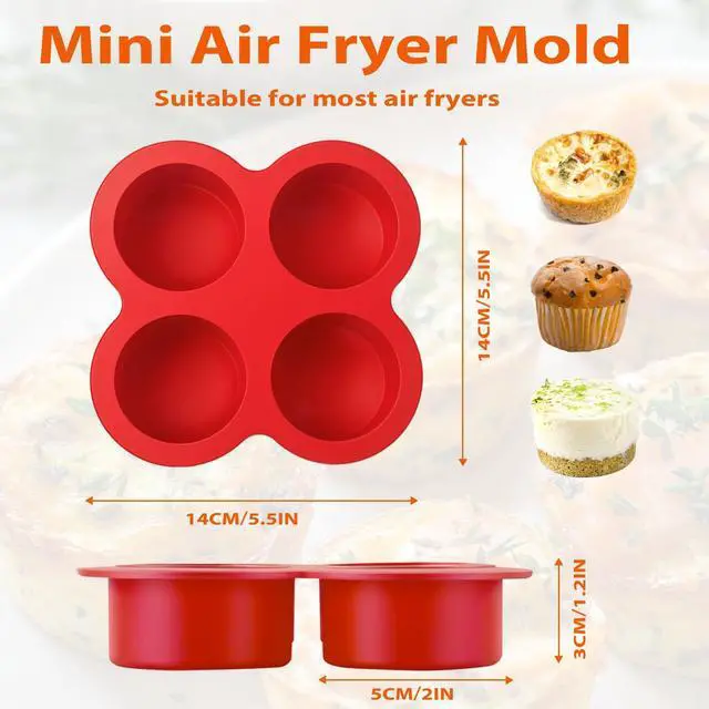 Alt view image 5 of 7 - Air Fryer Silicone Egg Molds Silicone Egg Bite Molds Air Fryer Muffin Pan