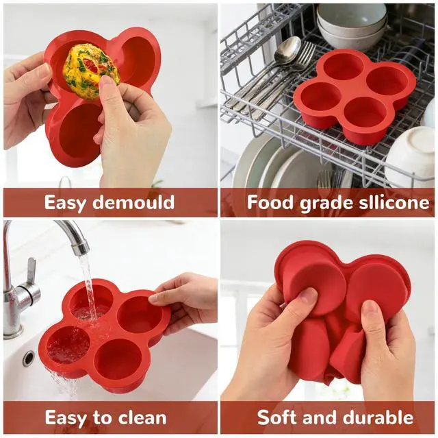 Alt view image 7 of 7 - Air Fryer Silicone Egg Molds Silicone Egg Bite Molds Air Fryer Muffin Pan