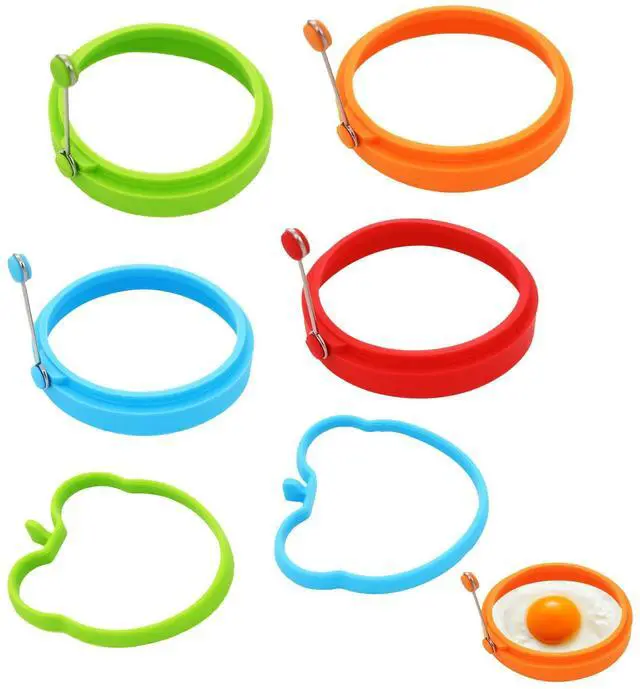 Main image of 6 PCS Egg Ring, Silicone Egg Rings for Frying Eggs, Non-stick Mold for Griddle, for Making Fried Eggs or Pancakes
