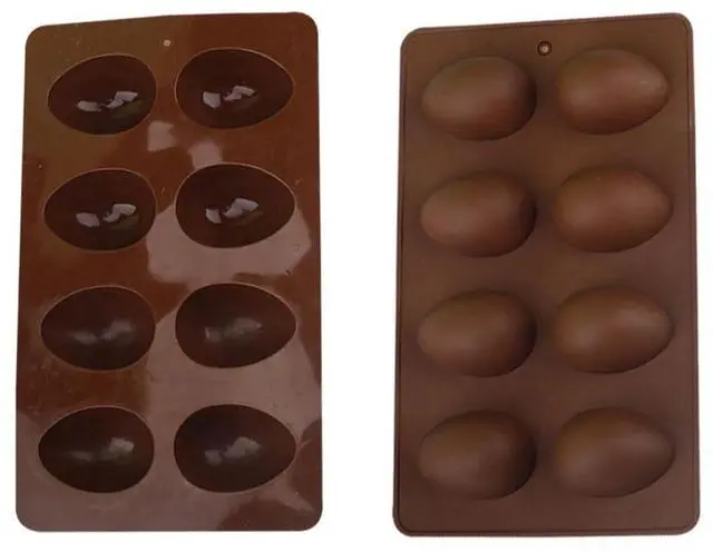 Main image of 8-Cavity Easter Egg Shape Silicone Molds, Pan Baking Supplies for Cake Decorating Chocolate Candy