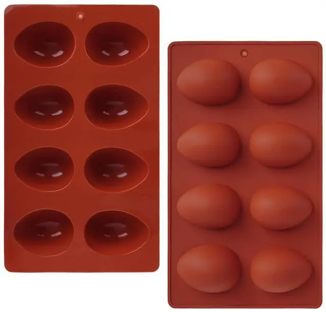 Main image of 2Pcs 8-Cavity Silicone Easter Egg Molds, Egg Shaped Cake Pop Mold, Baking Supplies for Making Chocolate Jello Candy