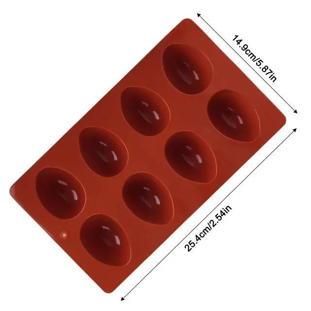 Alt view image 2 of 7 - 2Pcs 8-Cavity Silicone Easter Egg Molds, Egg Shaped Cake Pop Mold, Baking Supplies for Making Chocolate Jello Candy