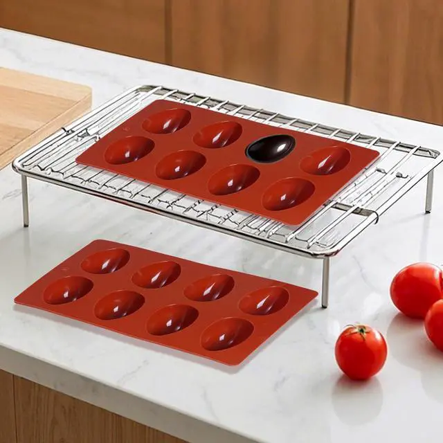 Alt view image 4 of 7 - 8-Cavity Easter Egg Shape Silicone Molds, 2Pcs Food-grade Baking Supplies for DIY Cake Decoration, Chocolate, Candy, Jello, Pastry, Muffin, Bread, Ice Cube