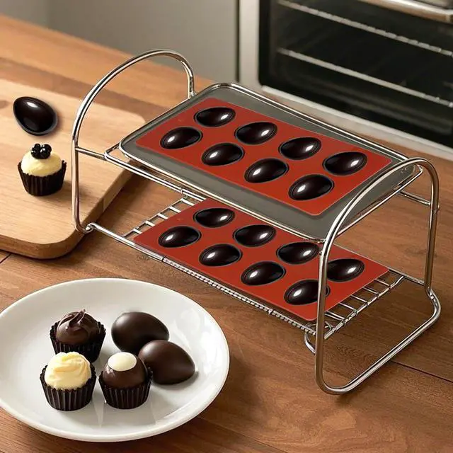 Alt view image 7 of 7 - 8-Cavity Easter Egg Shape Silicone Molds, 2Pcs Food-grade Baking Supplies for DIY Cake Decoration, Chocolate, Candy, Jello, Pastry, Muffin, Bread, Ice Cube