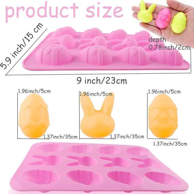 Alt view image 2 of 7 - Easter Egg Silicone Bunny Silicon Molds for Chocolate 4 Packs Egg Shaped Mold Baking Pan Resin Cake Chocolate Mold Silicone Candy Pan for Easter Party