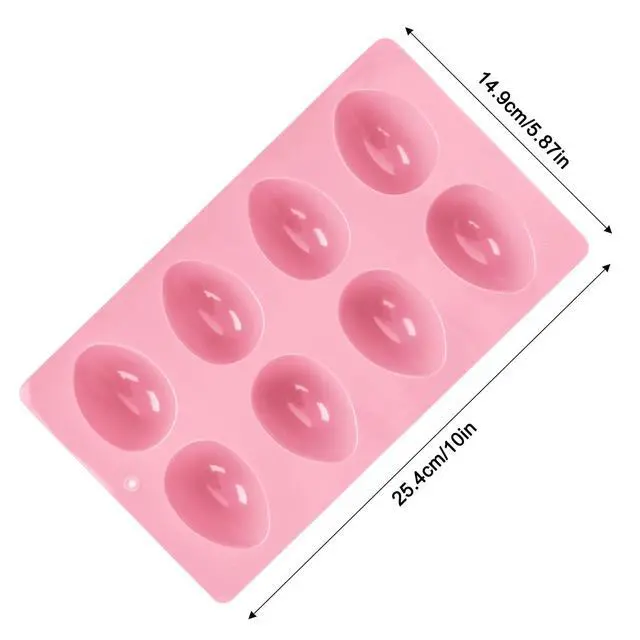 Alt view image 2 of 7 - 3Pcs 8-Cavity Easter Silicone Egg Molds, Egg Shaped Cake Pop Mold, Baking Supplies for Making Chocolate Jello Candy Dessert Muffin Mousse Pastry