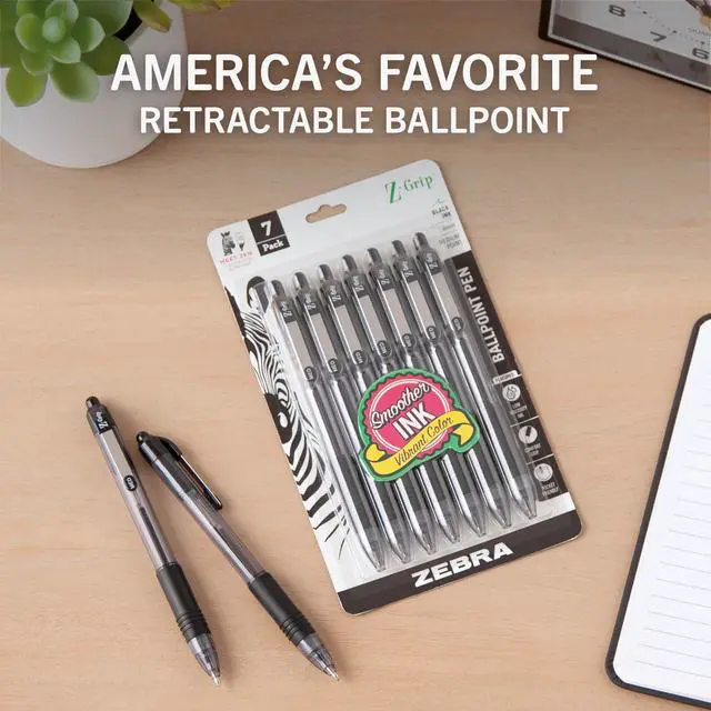 Alt view image 2 of 6 - Z-Grip Retractable Ballpoint Pen, Black Ink, 1.0mm, 7-Pack