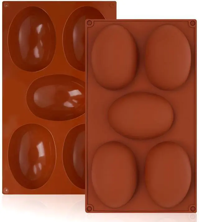 Main image of 5-Cavity Silicone Easter Egg Molds Set of 2 Silicone Egg Baking Molds Baking Supplies for Cake Decorating Chocolate Candy
