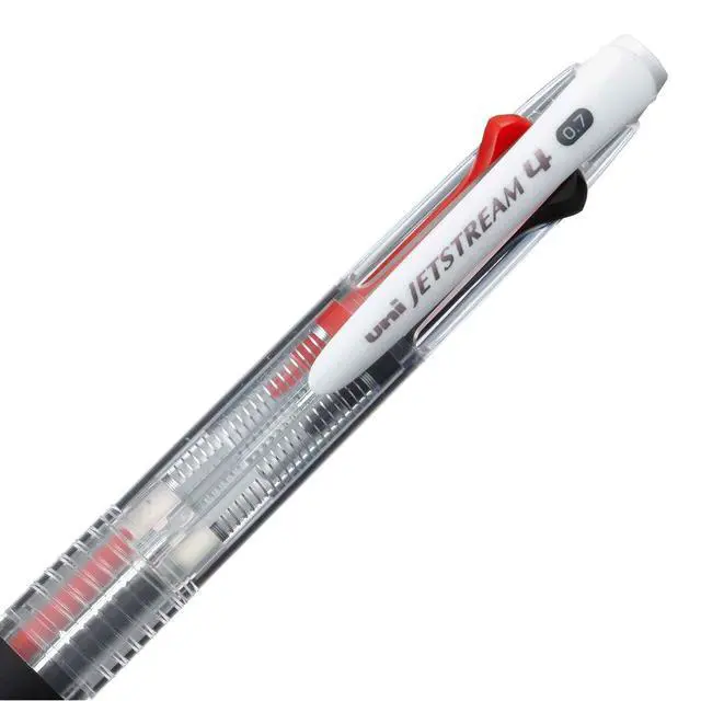 Alt view image 3 of 6 - Uni Ballpoint Pen Jetstream 3 Color Black, Red, Blue, Green Ink 0.7mm, Transparent (SXE450007.T)