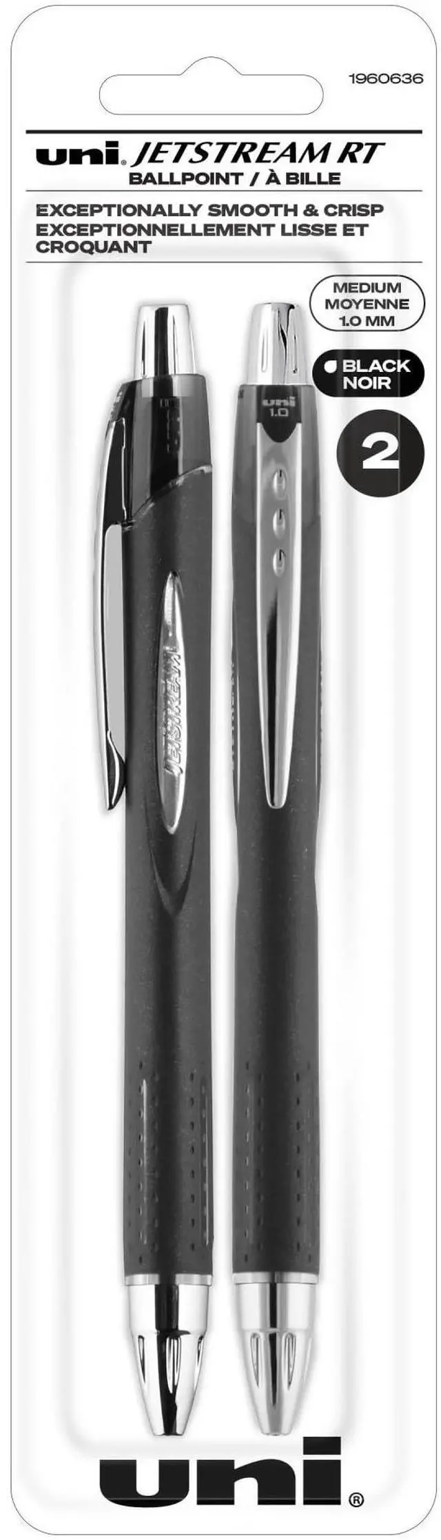Main image of Jetstream RT Ballpoint Pens, Medium Point (1.0mm), Black, 2 Pack