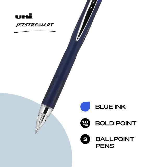 Alt view image 2 of 6 - Jetstream RT Ballpoint Pens, Blue Ink, 1.0mm Medium Point, 3 Count