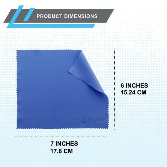 Alt view image 4 of 7 - Microfiber Cleaning Cloth - 7x6'' Microfiber Cloth - Pack of 6 Blue Lens Cleaning Wipes - Cleaning Cloth for Glasses, Eyeglasses, Camera Lens & Phones