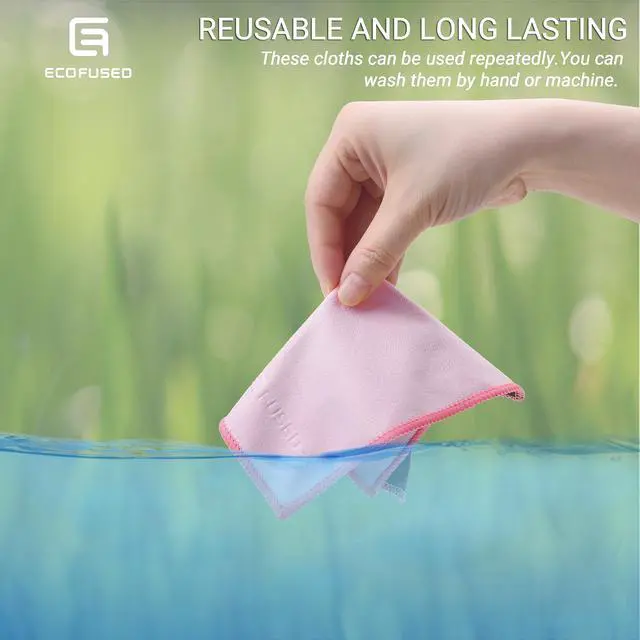 Alt view image 4 of 7 - Microfiber Cleaning Cloths Double-Sided - 5 Pack - 6.6 x 6.2 inch - Microfiber and Suede Cloth for Smartphones, LCD TV, Tablets, Laptop Screens, Camera Lenses (Pink)