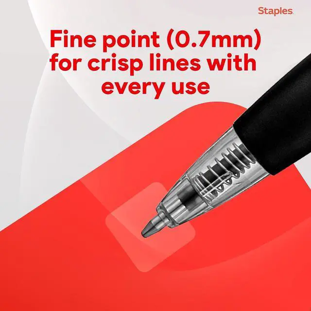 Alt view image 4 of 7 - Retractable Ballpoint Pens, Fine Point, Black Ink, 12 Pack Smooth, Reliable Writing Pens for Office & School Use