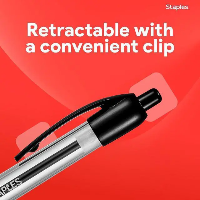 Alt view image 6 of 7 - Retractable Ballpoint Pens, Fine Point, Black Ink, 12 Pack Smooth, Reliable Writing Pens for Office & School Use