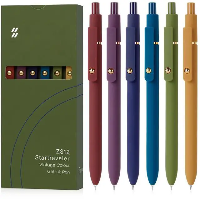 Main image of Gel Pens 6pcs 0.7mm Fine Point Black Ink Quick Dry Pens