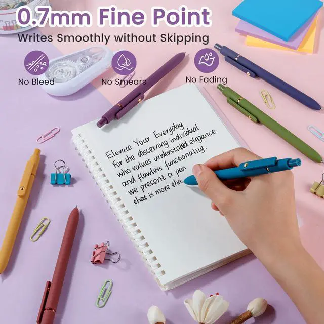 Alt view image 2 of 7 - Gel Pens 6pcs 0.7mm Fine Point Black Ink Quick Dry Pens