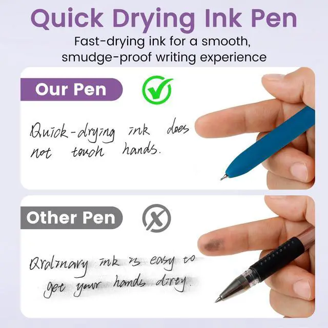 Alt view image 4 of 7 - Gel Pens 6pcs 0.7mm Fine Point Black Ink Quick Dry Pens