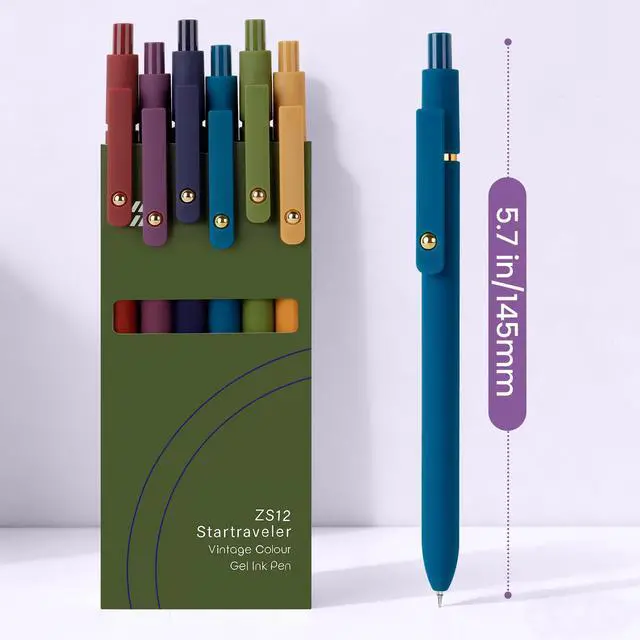 Alt view image 6 of 7 - Gel Pens 6pcs 0.7mm Fine Point Black Ink Quick Dry Pens