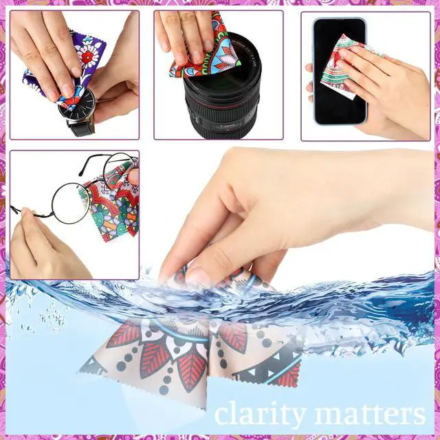 Alt view image 3 of 6 - 24 Pcs Mandala Eyeglasses Cleaning Cloths Microfiber Lens Cleaning Cloths Soft Reusable Glasses Tools for Eyeglasses Camera Lens Cell Phone Screen Glasses 6 x 6 Inches