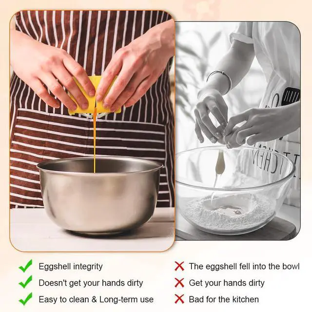 Alt view image 7 of 7 - 3 Pcs Egg Shell Opener,with Egg Yolk White Separator Handheld Eggs Breaker Baking Kitchen Tools Multifunctional Eggs Breaker and Separator for Cooking Camping Kitchen Gadgets(SIZE:3 pcs)