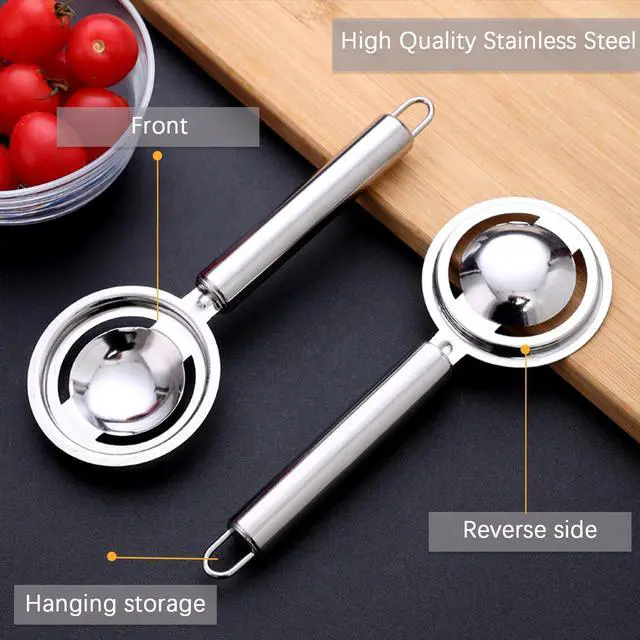 Alt view image 4 of 6 - Egg Separator,Stainless Steel Egg Yolk White Separation Tool