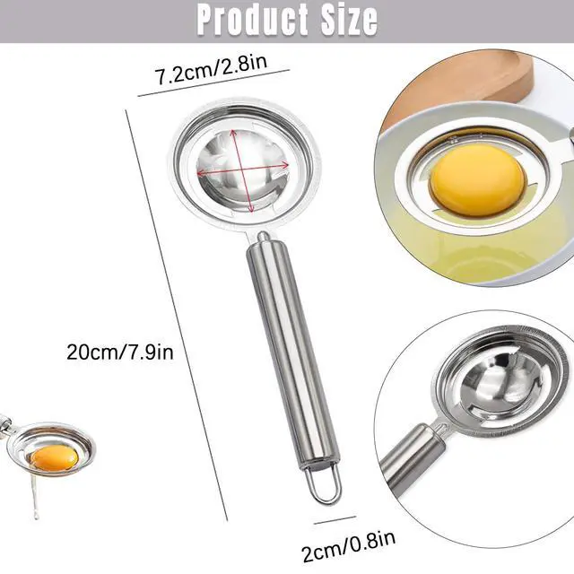 Alt view image 6 of 6 - Egg Separator,Stainless Steel Egg Yolk White Separation Tool