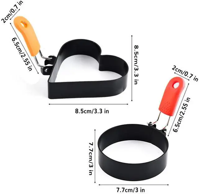 Alt view image 2 of 7 - Egg Rings for Frying Eggs Griddle,Egg Mold for Breakfast Sandwiches Shaper