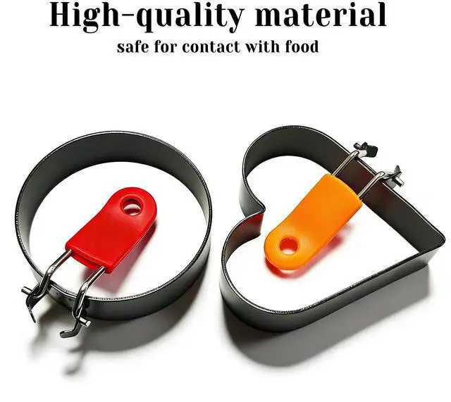 Alt view image 4 of 7 - Egg Rings for Frying Eggs Griddle,Egg Mold for Breakfast Sandwiches Shaper