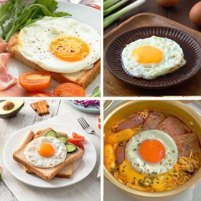 Alt view image 6 of 7 - Silicone Egg Rings, 4 Pack Upgraded Leak-proof Liquid Egg Fryer Ring, Nonstick Egg Bite Mold for Breakfast Sandwiches and Pancake, Half Black