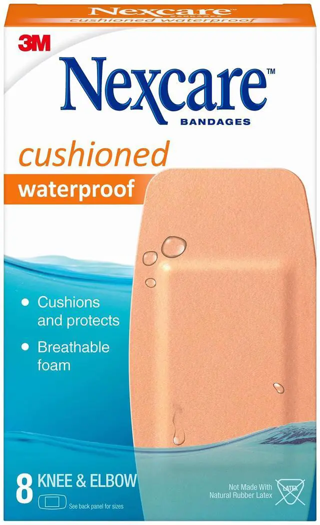 Alt view image 2 of 7 - Waterproof Cushioned Bandages, Knee & Elbow, 2 x 4 in, 8 Count
