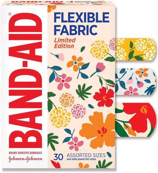 Main image of Brand Flexible Fabric Adhesive Bandages, Wildflower Designs, 30 Ct