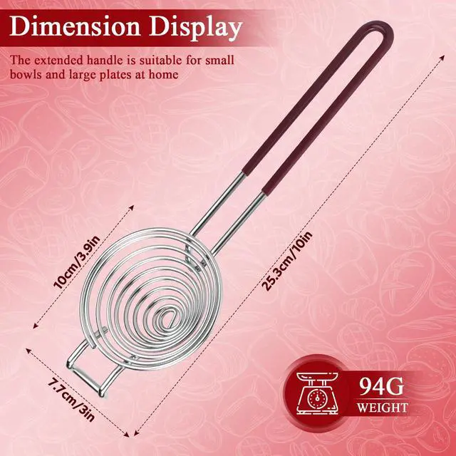 Alt view image 5 of 7 - Stainless Steel Egg Separator,Egg Yolk & White Separator Tool with Long Handle,Sifting Filter Egg Divider,Kitchen Gadget for Baking Cooking