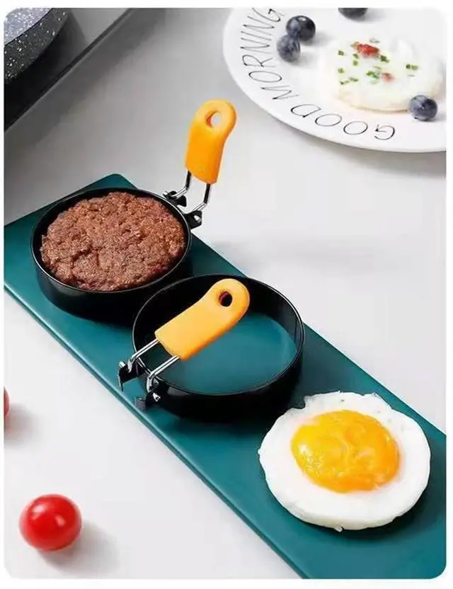Alt view image 4 of 7 - 2Pcs 3.5 Inch Round Egg Rings For Griddle,Nonstick Stainless Steel