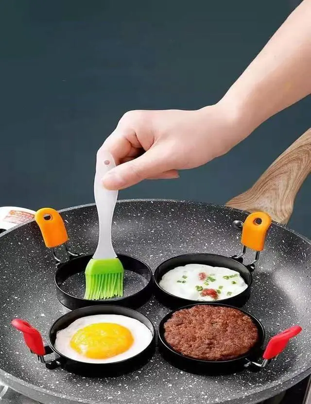 Alt view image 7 of 7 - 2Pcs 3.5 Inch Round Egg Rings For Griddle,Nonstick Stainless Steel