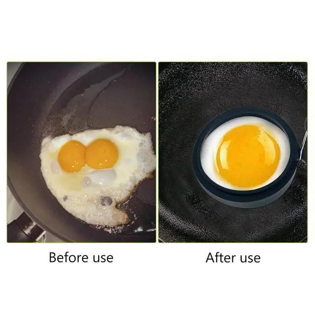 Alt view image 7 of 7 - Black Silicone Egg Ring, 4 Pack Egg Ring Molds for Fried Egg, Non-stick Egg Cooker Ring