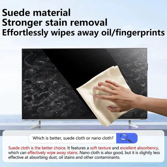 Alt view image 3 of 7 - 5 Pack Eyeglass Lens Cleaning Cloths,Microfiber Glasses Cleaning Cloths for Glasses,15.75X15.75 in Streak-Free,Safest Cloth for Eyeglass,VR/AR,Screens,Cameras,Phone,TV Screens,Lenses Tablets (5 Pack)