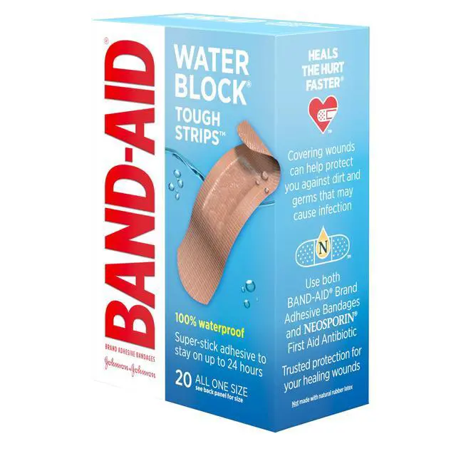 Alt view image 7 of 7 - Brand Water Block Tough Adhesive Bandages, All One Size, 20 Count