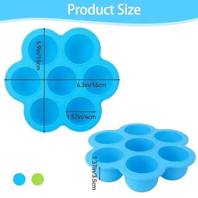 Alt view image 2 of 7 - 2 Pack Silicone Egg Bite Molds, Reusable Egg Bites Silicone Mold with Lid Fit Instant Pot 5,6,8 qt Pressure Cooker & Air Fryer, Alternative to Sous Vide Bite Maker for Cooking Food Freezer Storage