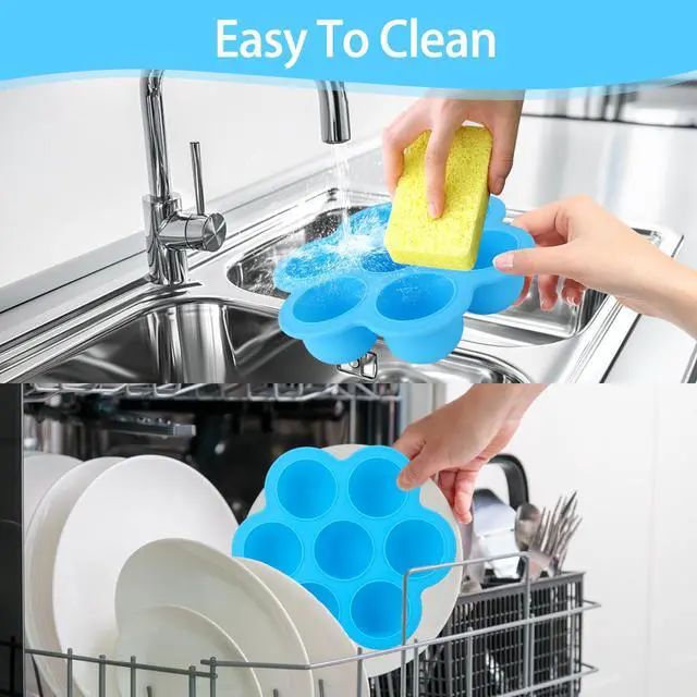 Alt view image 6 of 7 - 2 Pack Silicone Egg Bite Molds, Reusable Egg Bites Silicone Mold with Lid Fit Instant Pot 5,6,8 qt Pressure Cooker & Air Fryer, Alternative to Sous Vide Bite Maker for Cooking Food Freezer Storage